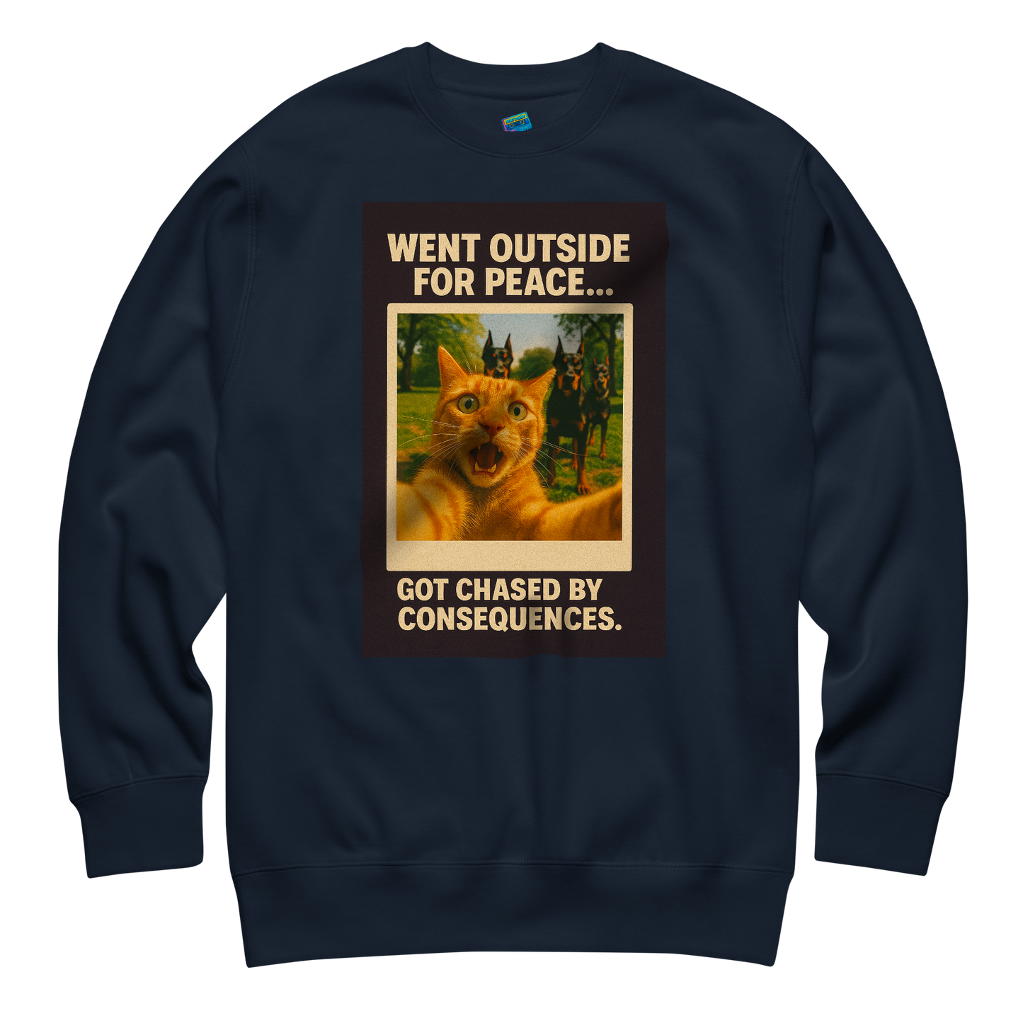 "WENT OUTSIDE FOR PEACE..." • Premium Sweatshirt