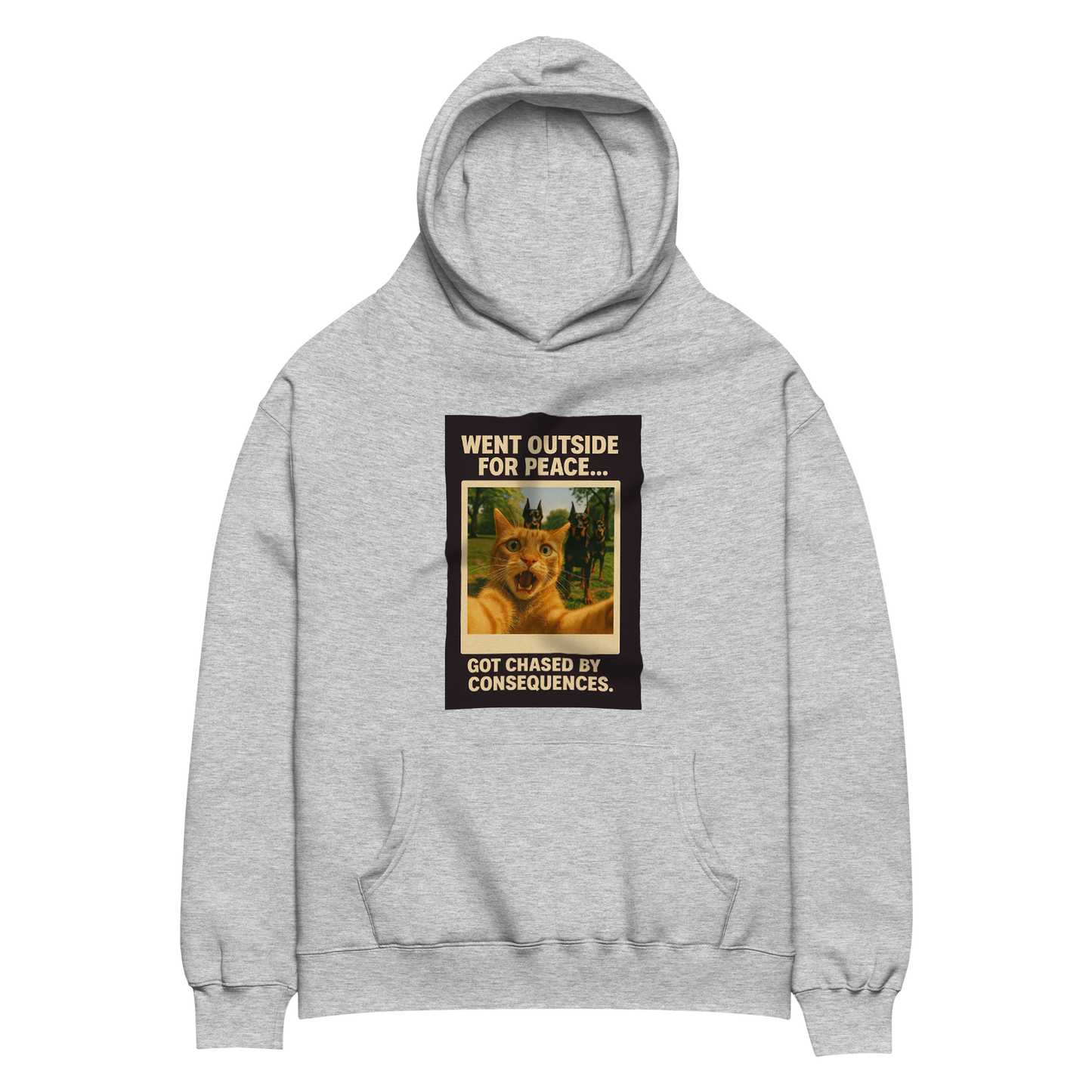 "WENT OUTSIDE FOR PEACE..." • Oversized Hoodie