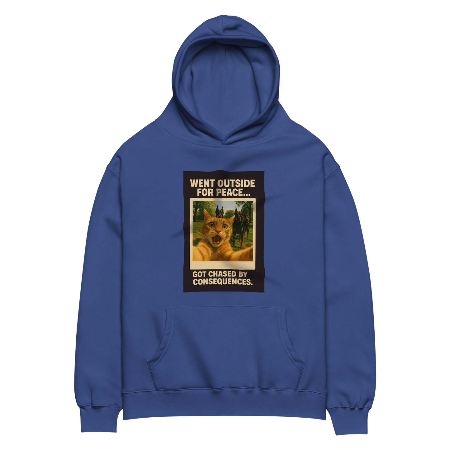 "WENT OUTSIDE FOR PEACE..." • Oversized Hoodie