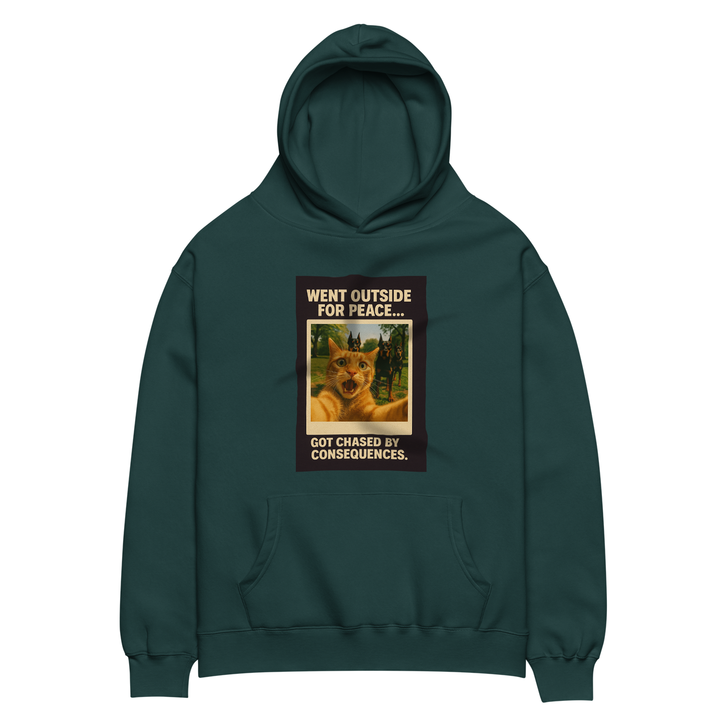 "WENT OUTSIDE FOR PEACE..." • Oversized Hoodie