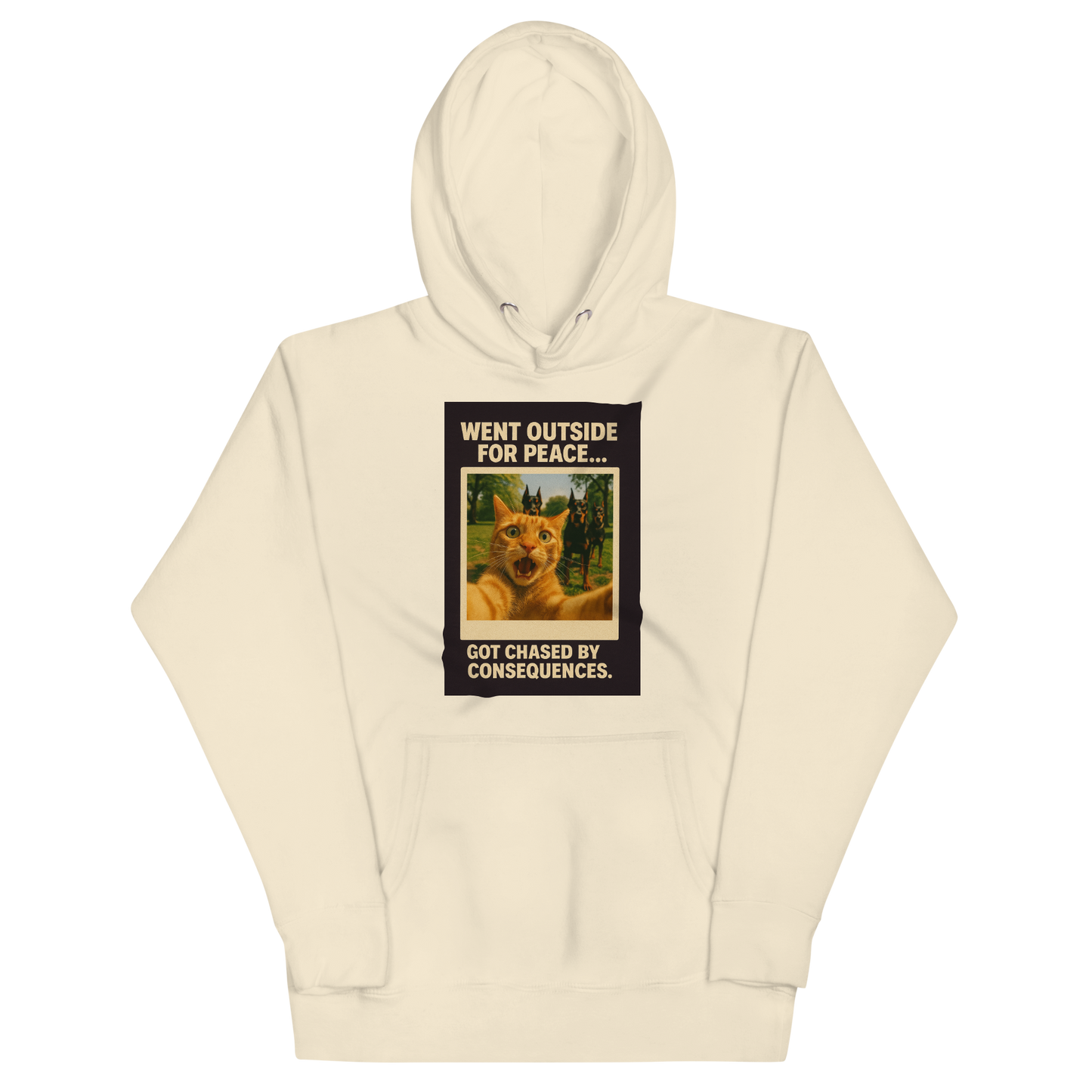 "WENT OUTSIDE FOR PEACE" • Premium Hoodie