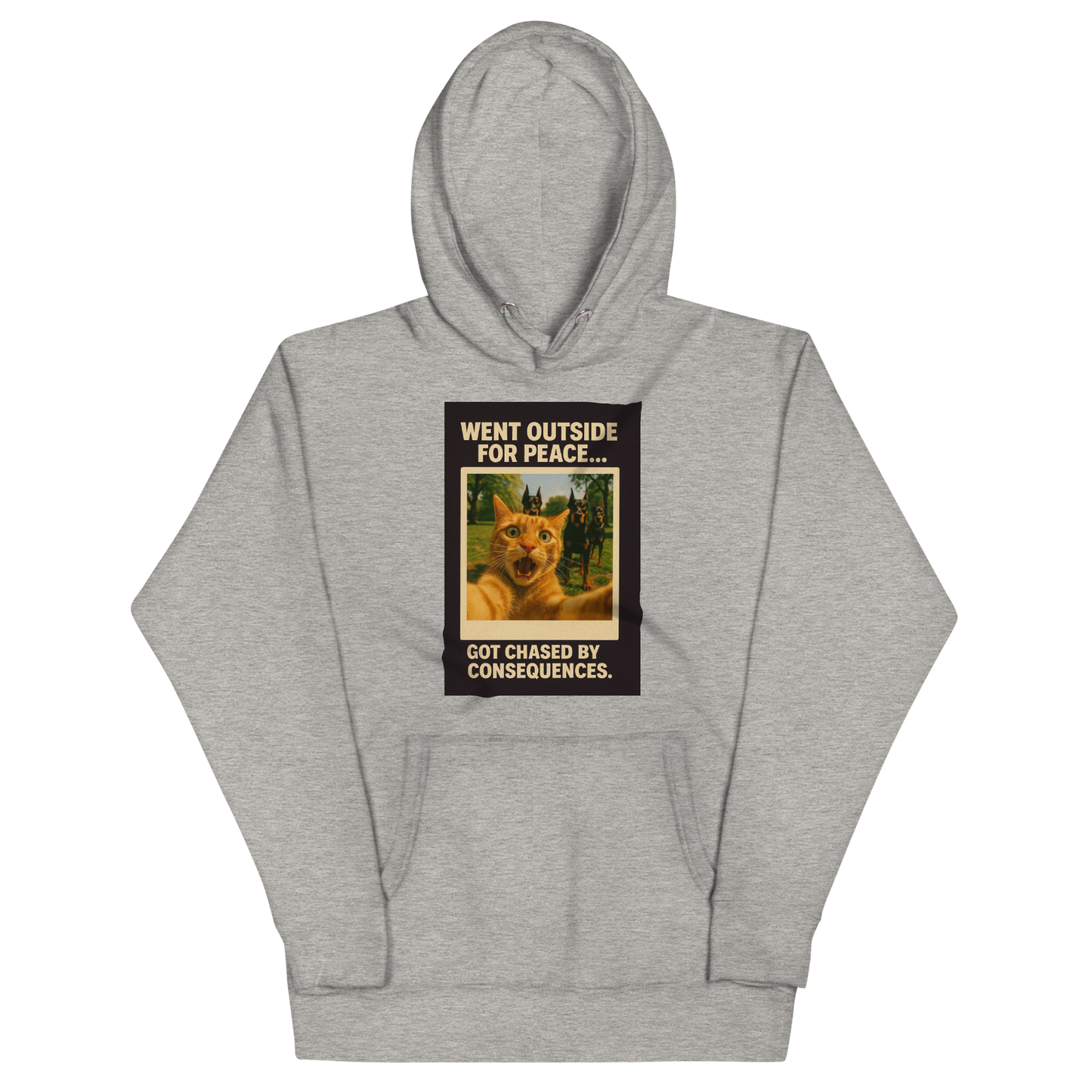 "WENT OUTSIDE FOR PEACE" • Premium Hoodie