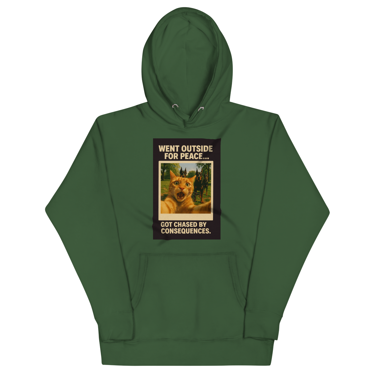 "WENT OUTSIDE FOR PEACE" • Premium Hoodie
