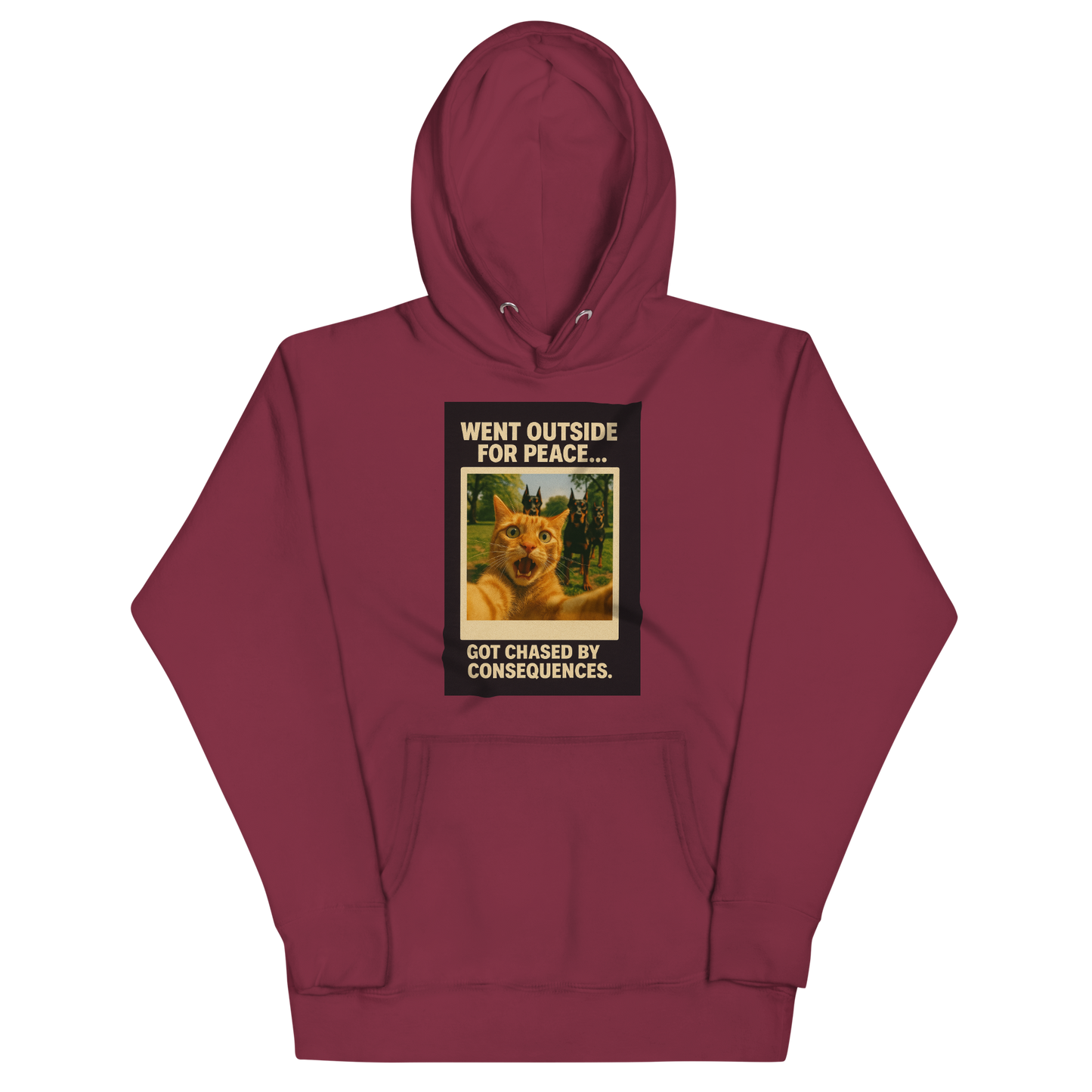 "WENT OUTSIDE FOR PEACE" • Premium Hoodie