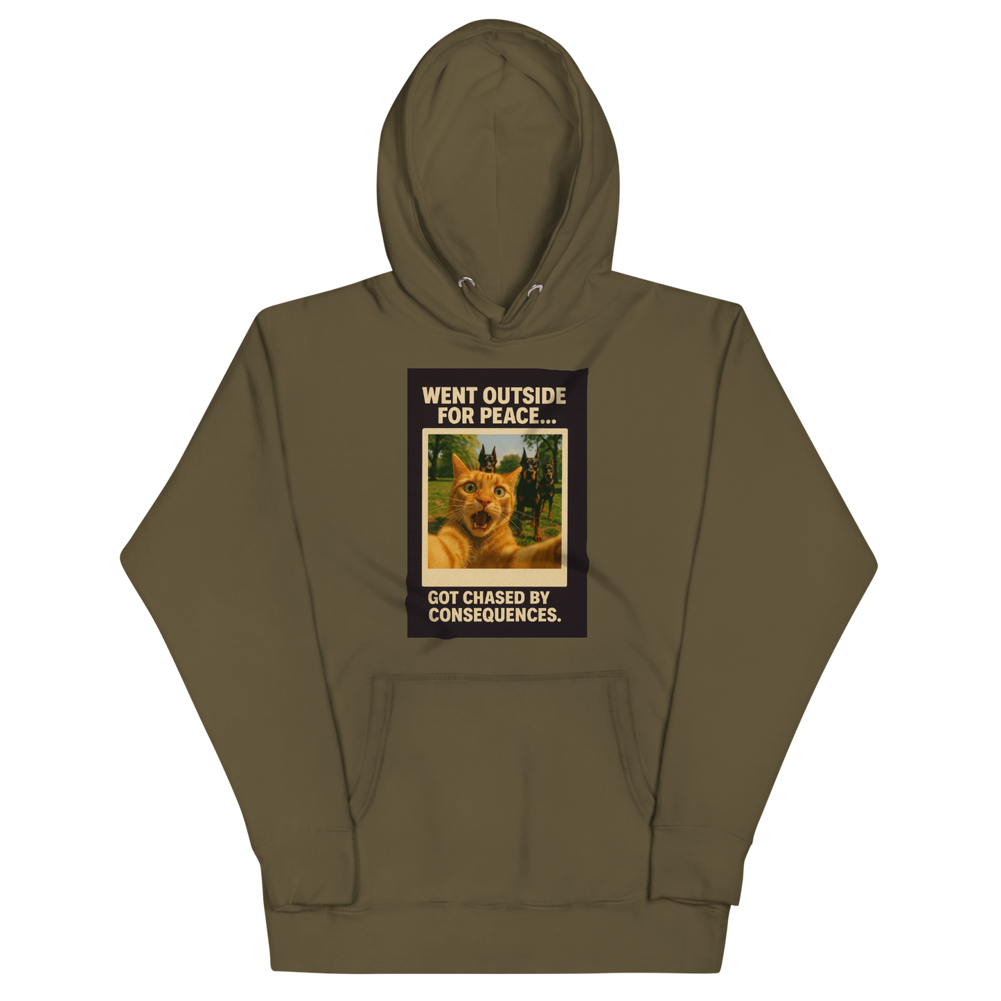 "WENT OUTSIDE FOR PEACE" • Premium Hoodie