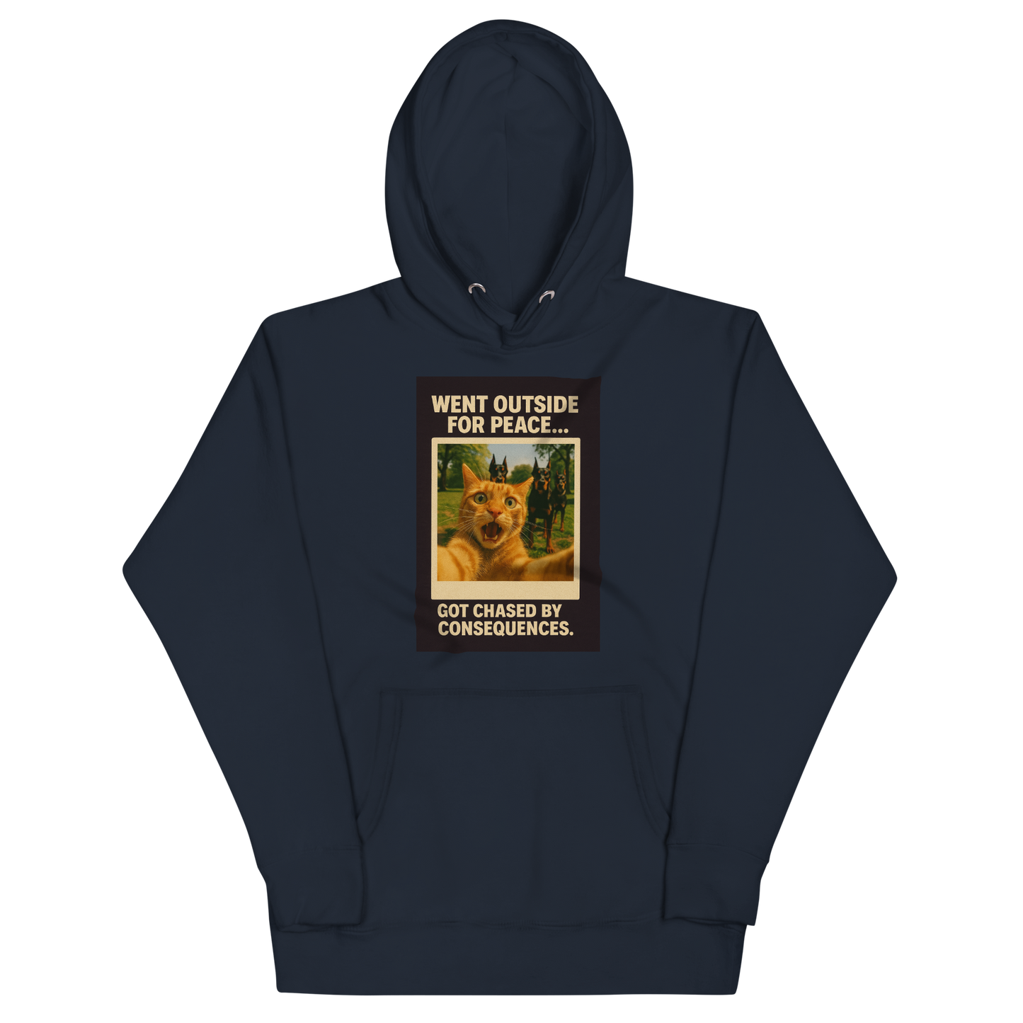 "WENT OUTSIDE FOR PEACE" • Premium Hoodie