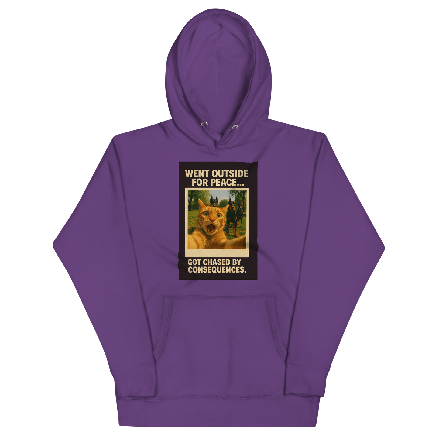 "WENT OUTSIDE FOR PEACE" • Premium Hoodie