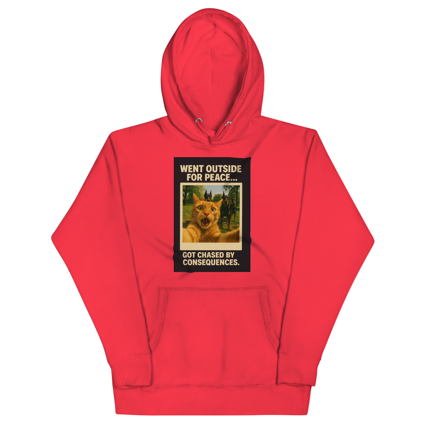 "WENT OUTSIDE FOR PEACE" • Premium Hoodie