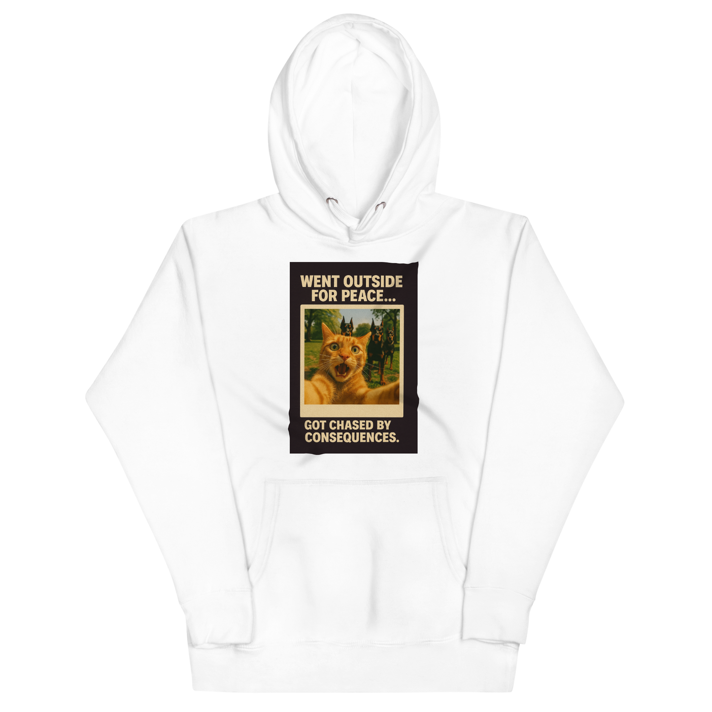 "WENT OUTSIDE FOR PEACE" • Premium Hoodie