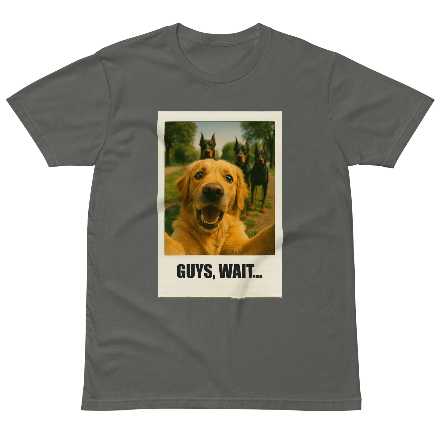 "GUYS, WAIT..." • Premium T-shirt