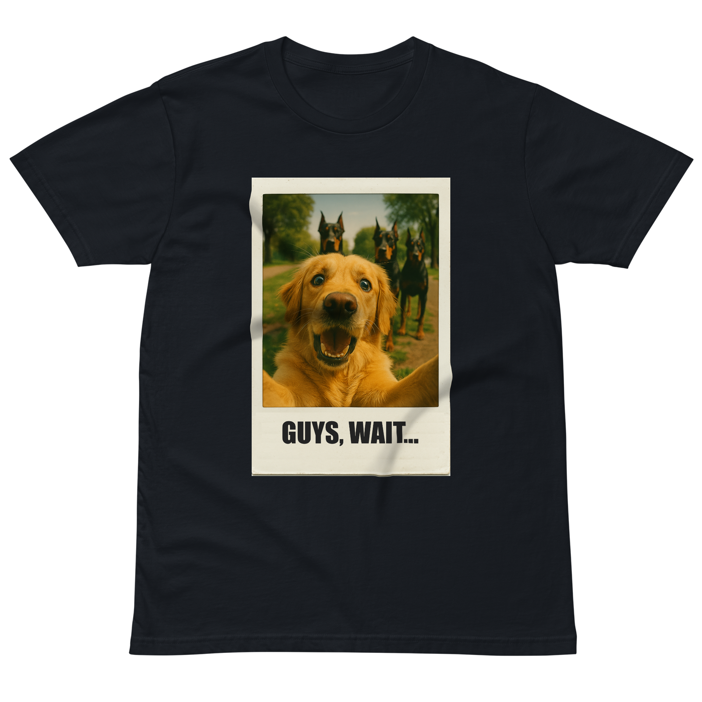 "GUYS, WAIT..." • Premium T-shirt