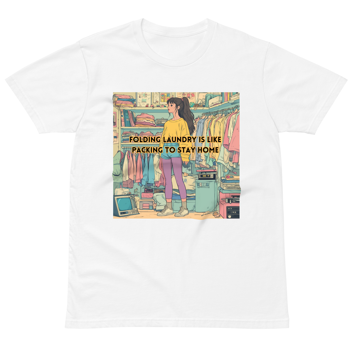"FOLDING LAUNDRY IS LIKE PACKING TO STAY HOME" • Premium T-shirt