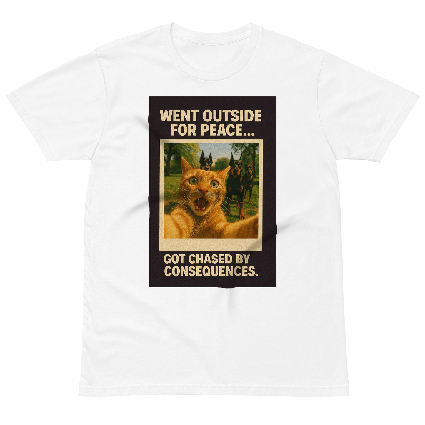 "WENT OUTSIDE FOR PEACE..." • Premium T-shirt