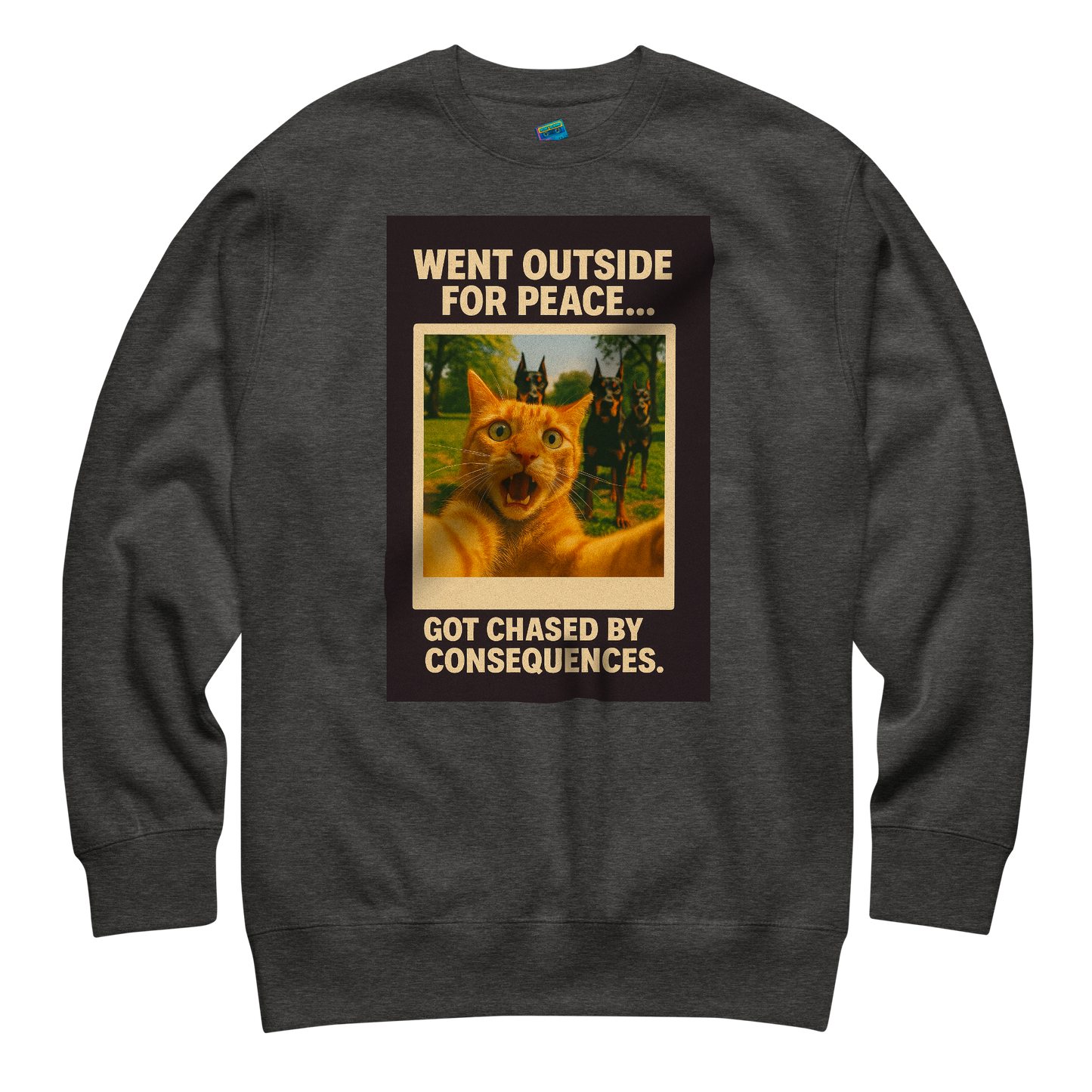 "WENT OUTSIDE FOR PEACE..." • Premium Sweatshirt