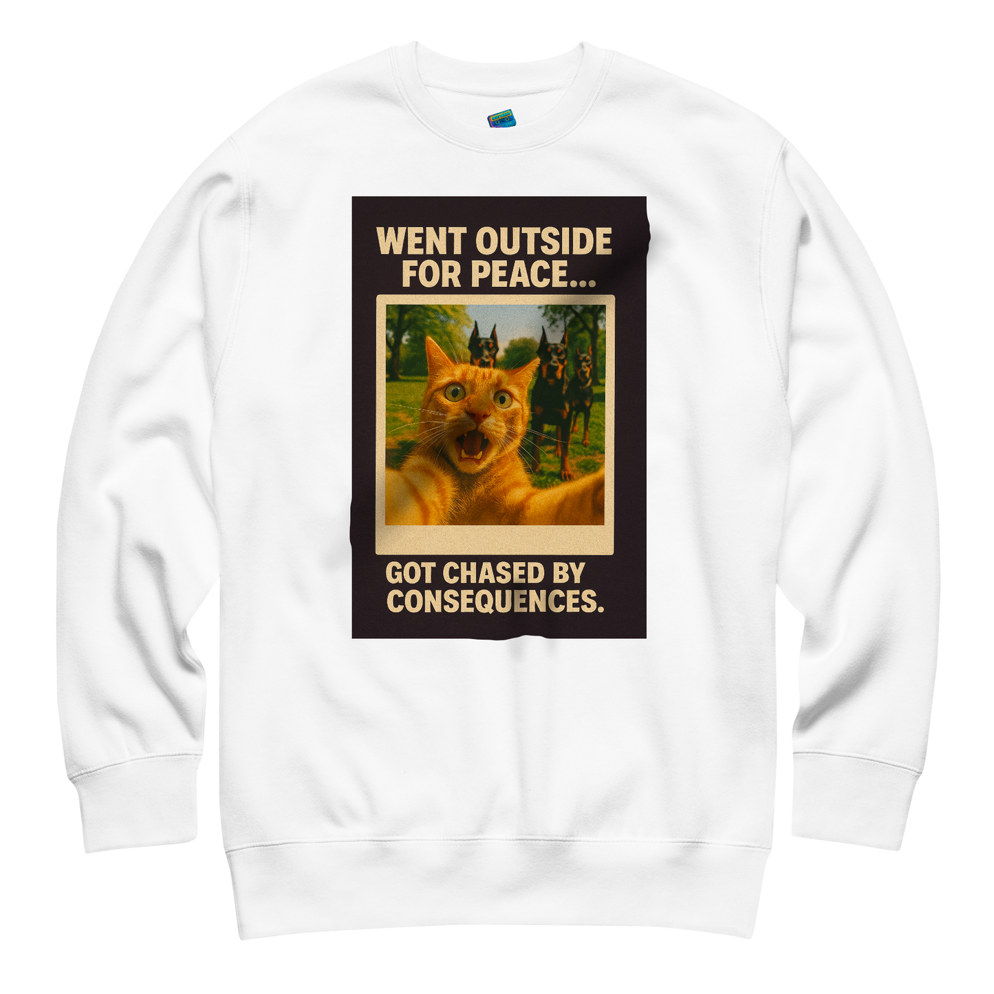 "WENT OUTSIDE FOR PEACE..." • Premium Sweatshirt