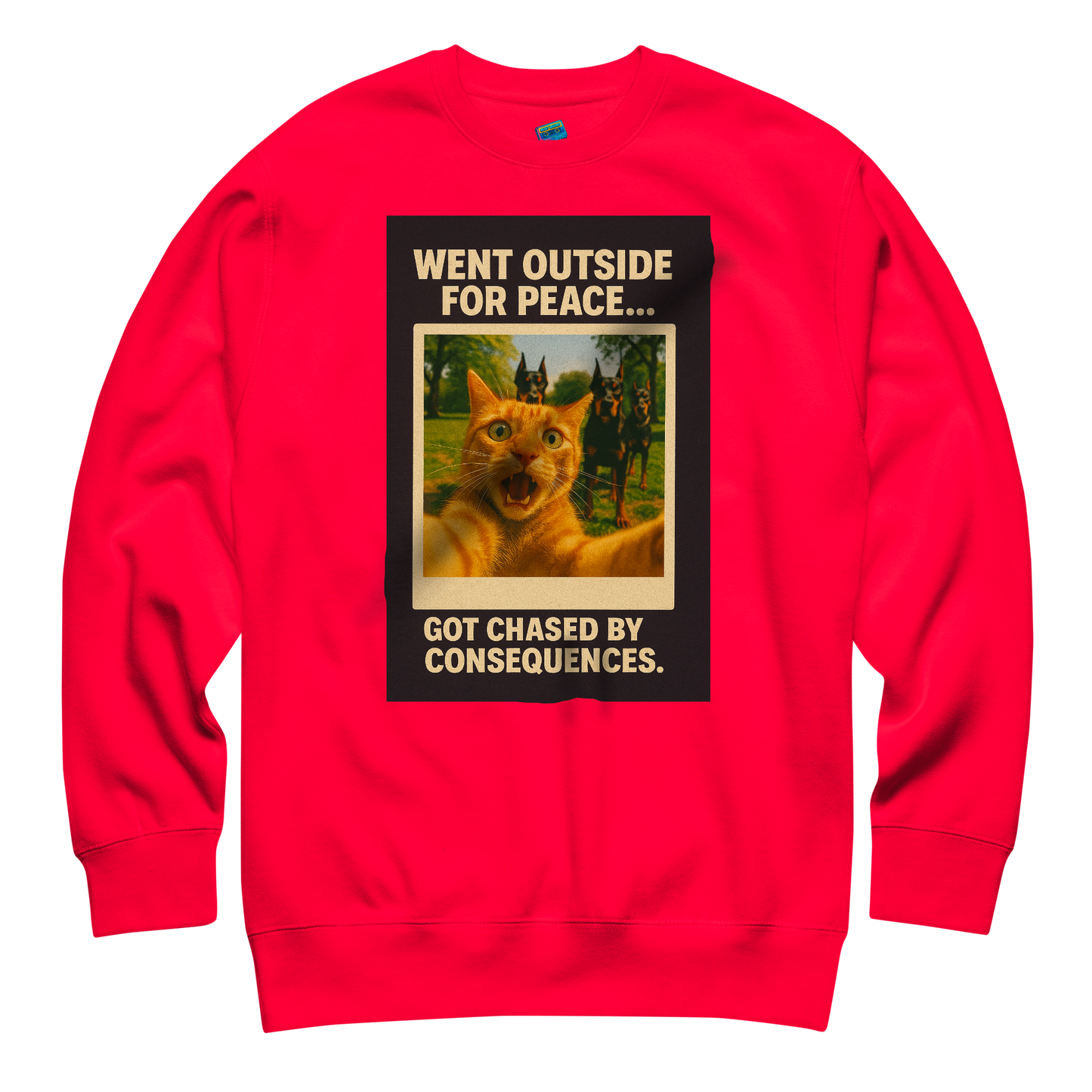 "WENT OUTSIDE FOR PEACE..." • Premium Sweatshirt