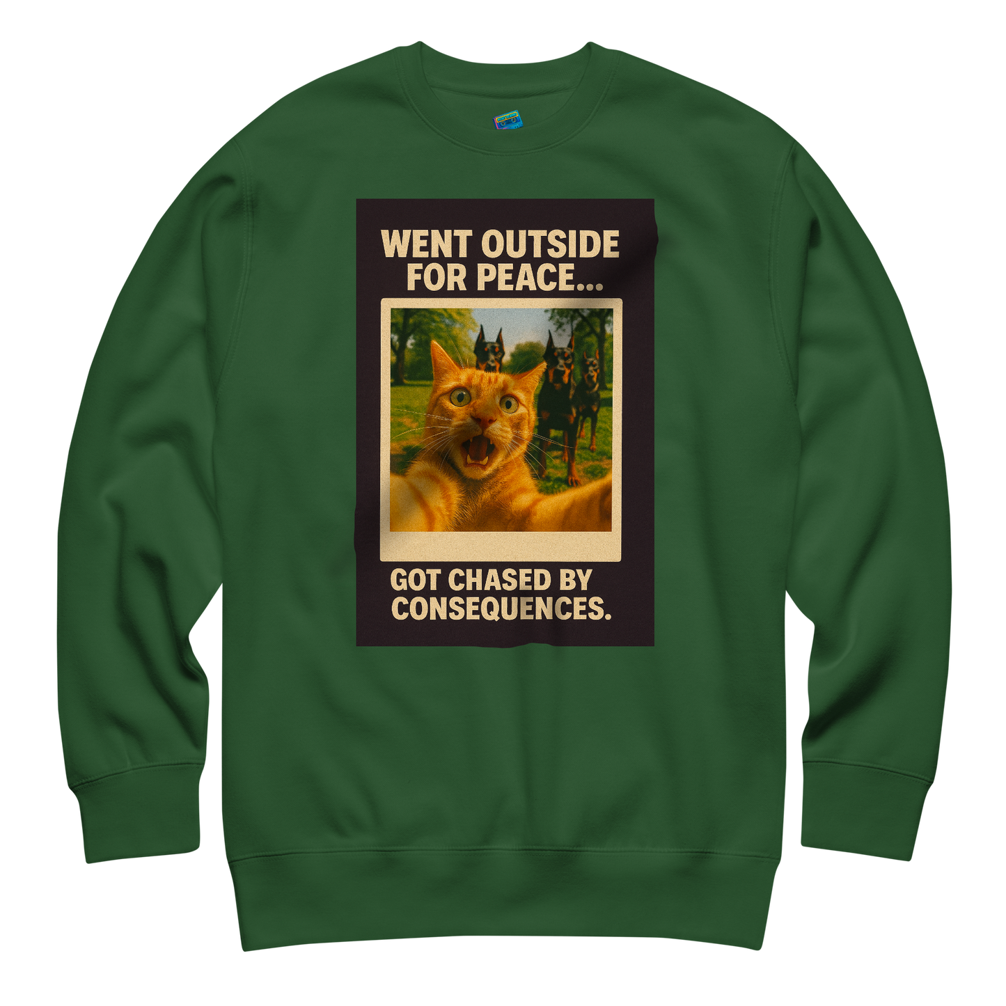 "WENT OUTSIDE FOR PEACE..." • Premium Sweatshirt