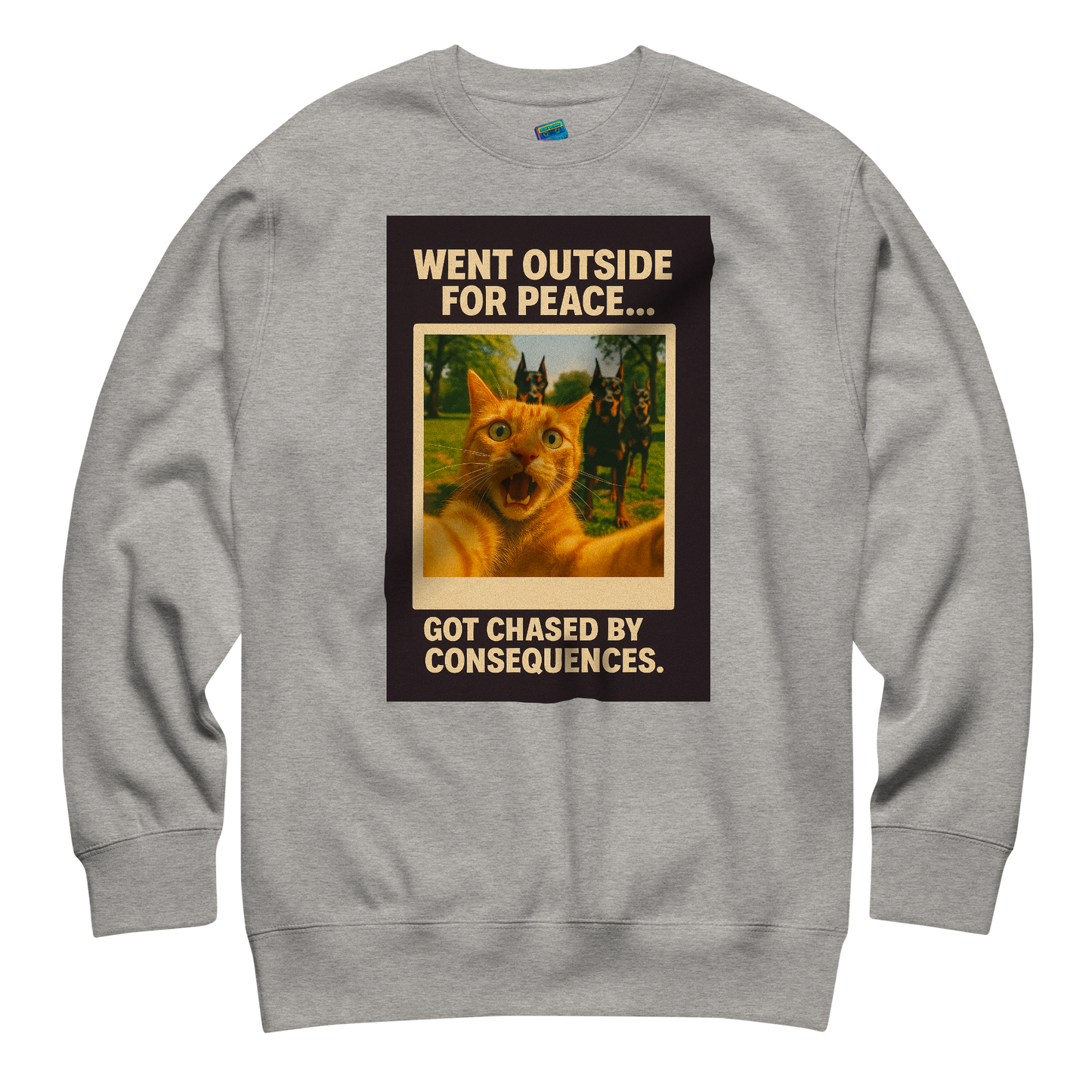 "WENT OUTSIDE FOR PEACE..." • Premium Sweatshirt