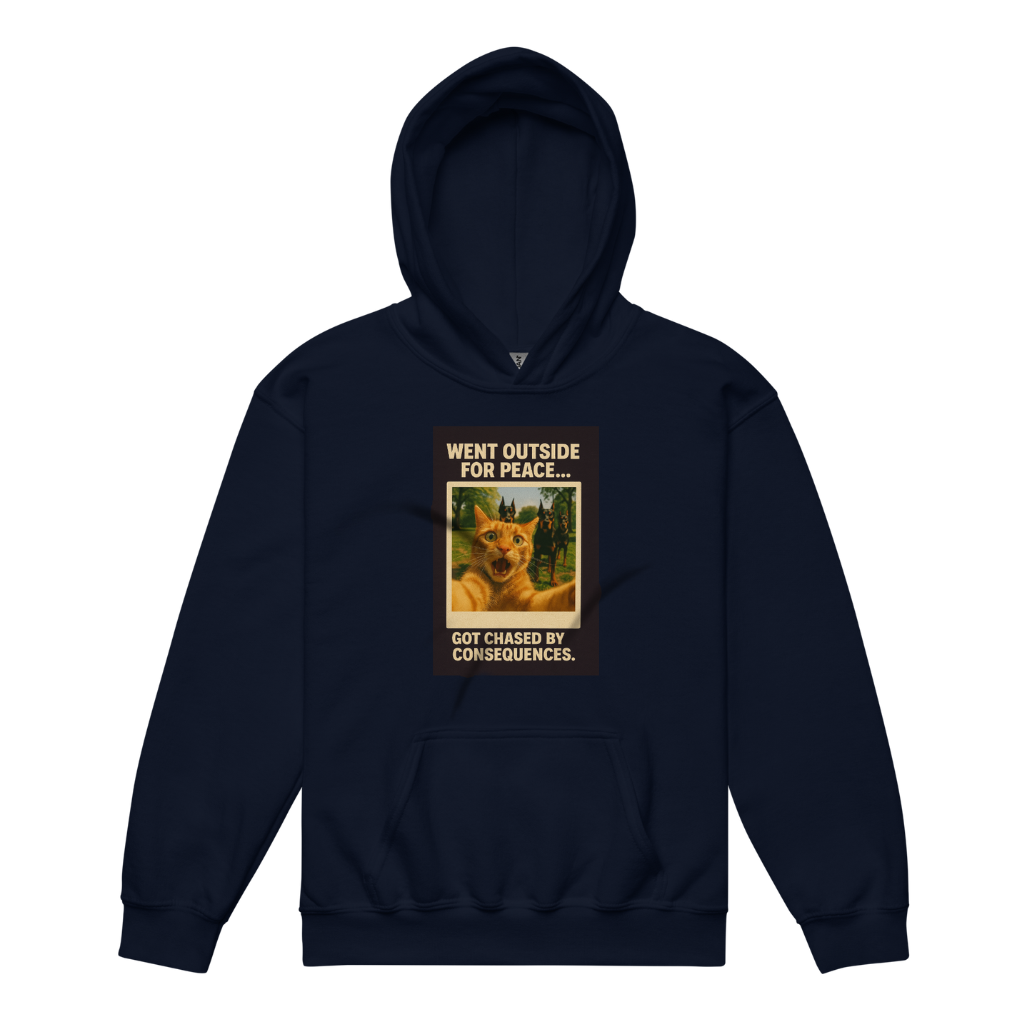 "WENT OUTSIDE FOR PEACE..." • Youth Heavy Hoodie