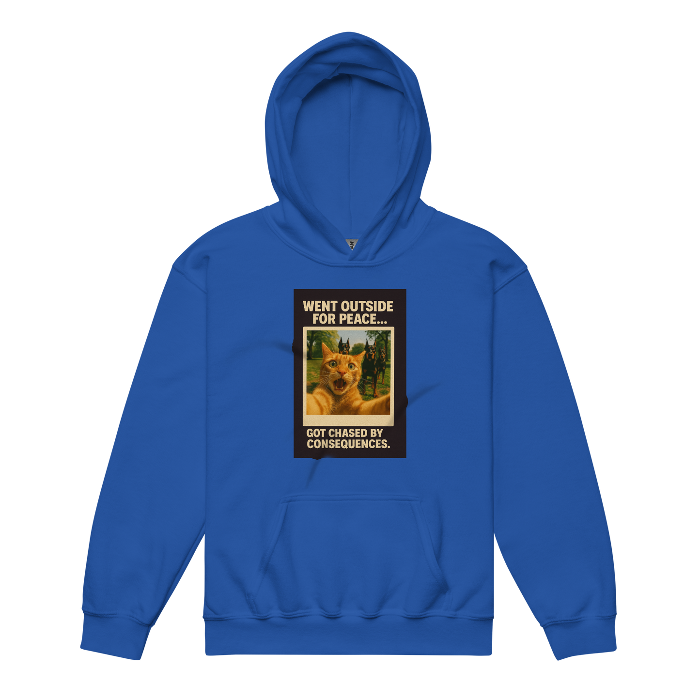 "WENT OUTSIDE FOR PEACE..." • Youth Heavy Hoodie
