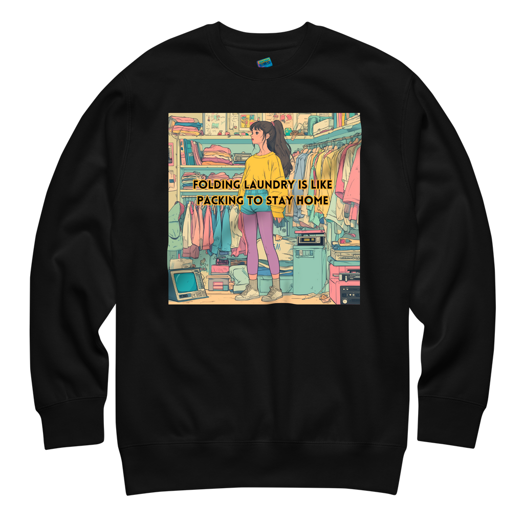 "FOLDING LAUNDRY IS LIKE PACKING TO STAY HOME" • Premium Sweater