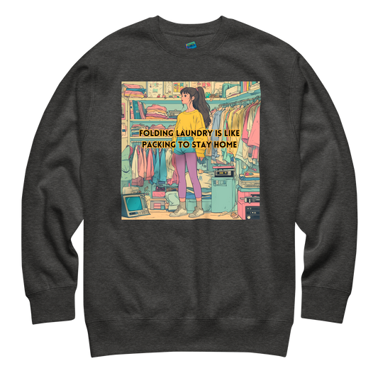 "FOLDING LAUNDRY IS LIKE PACKING TO STAY HOME" • Premium Sweater
