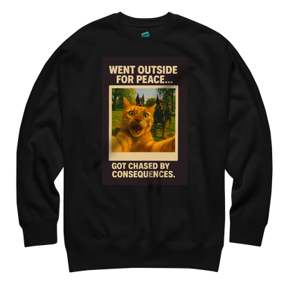 "WENT OUTSIDE FOR PEACE..." • Premium Sweatshirt