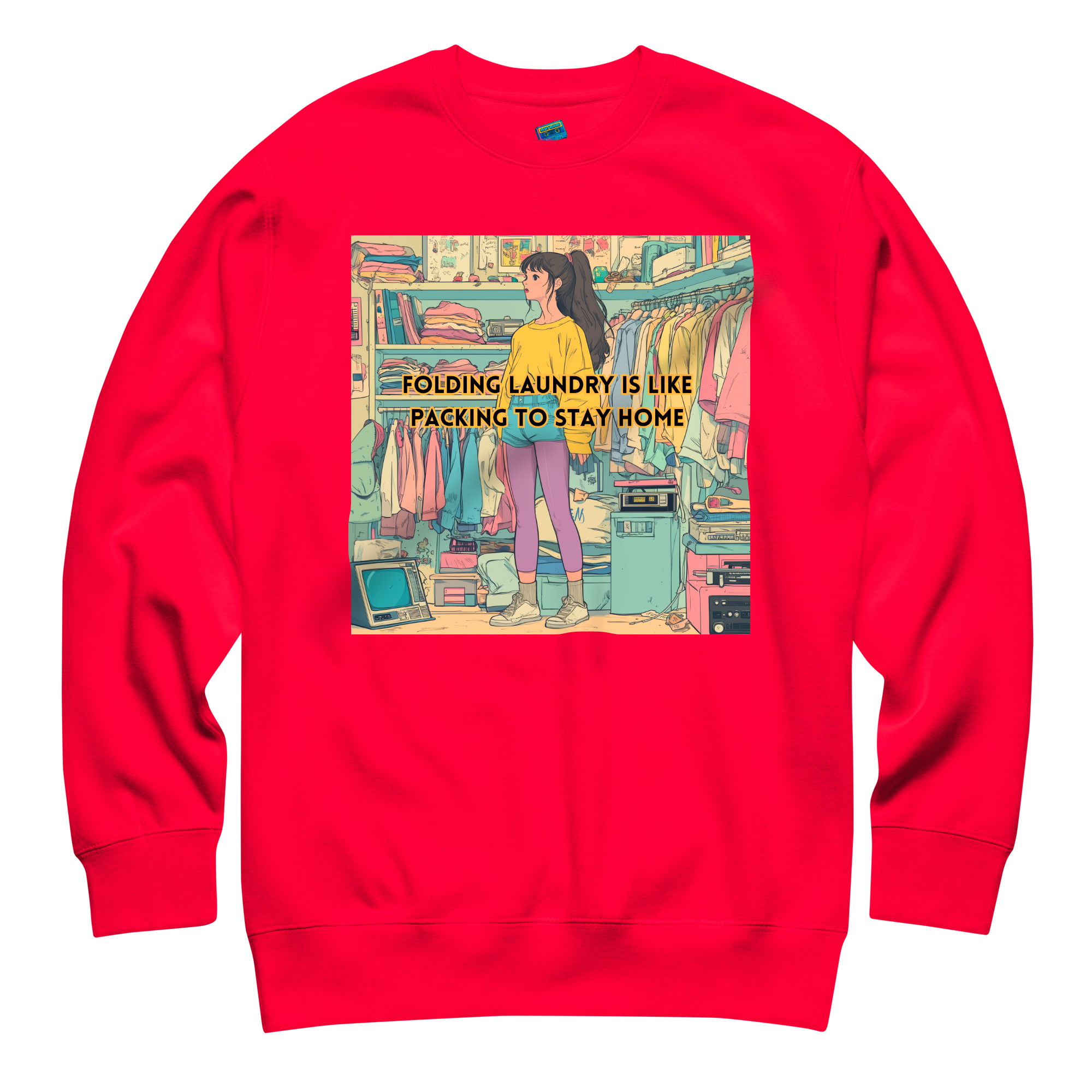"FOLDING LAUNDRY IS LIKE PACKING TO STAY HOME" • Premium Sweater