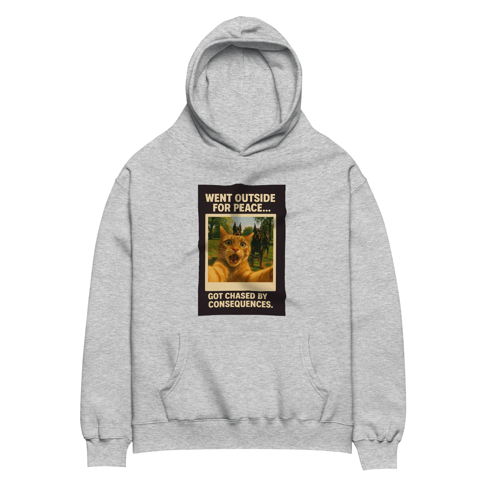 "WENT OUTSIDE FOR PEACE..."  • Oversized Hoodie
