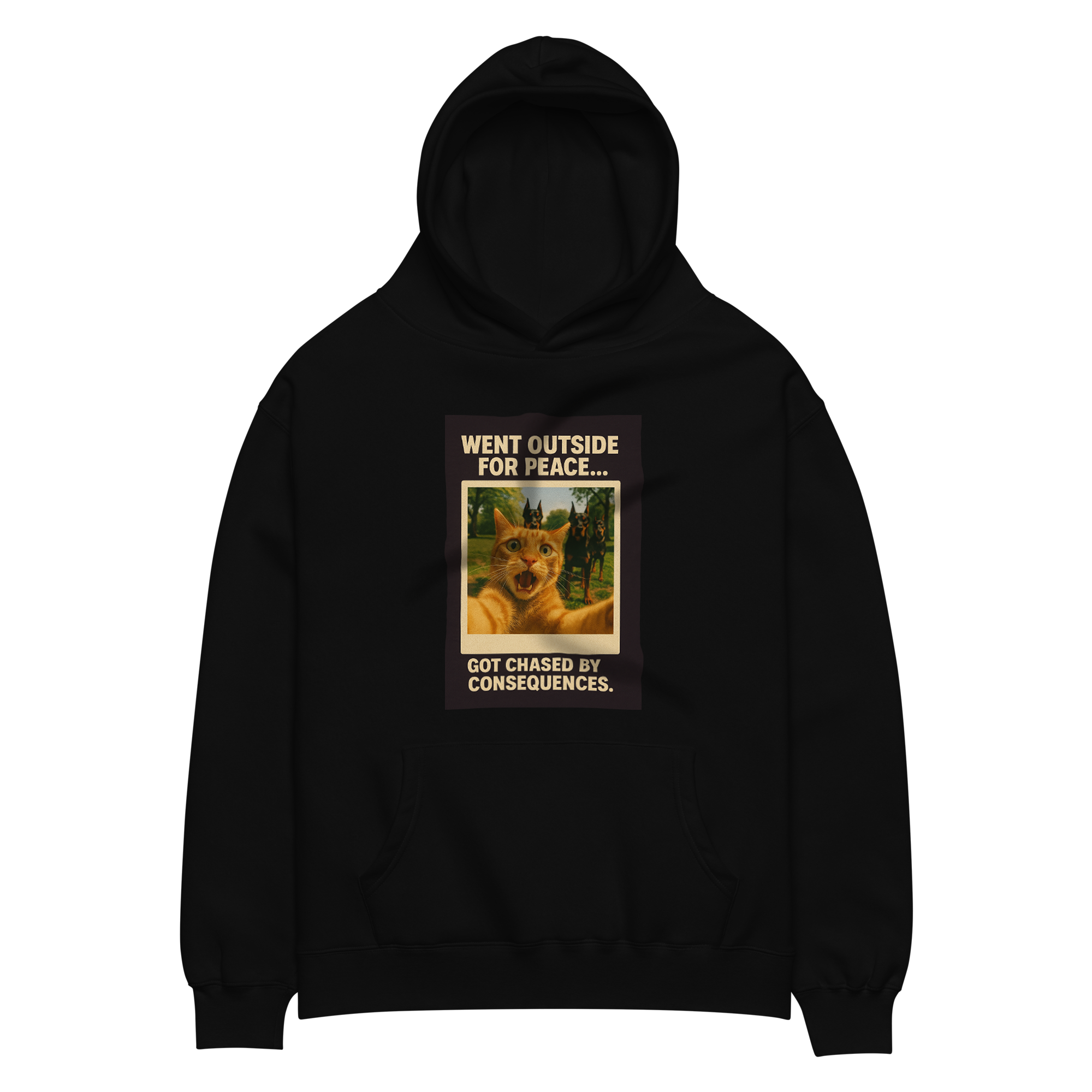 "WENT OUTSIDE FOR PEACE..."  • Oversized Hoodie