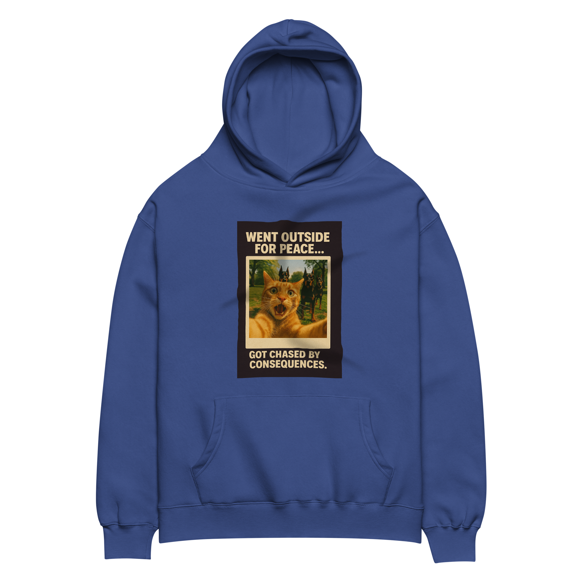 "WENT OUTSIDE FOR PEACE..."  • Oversized Hoodie