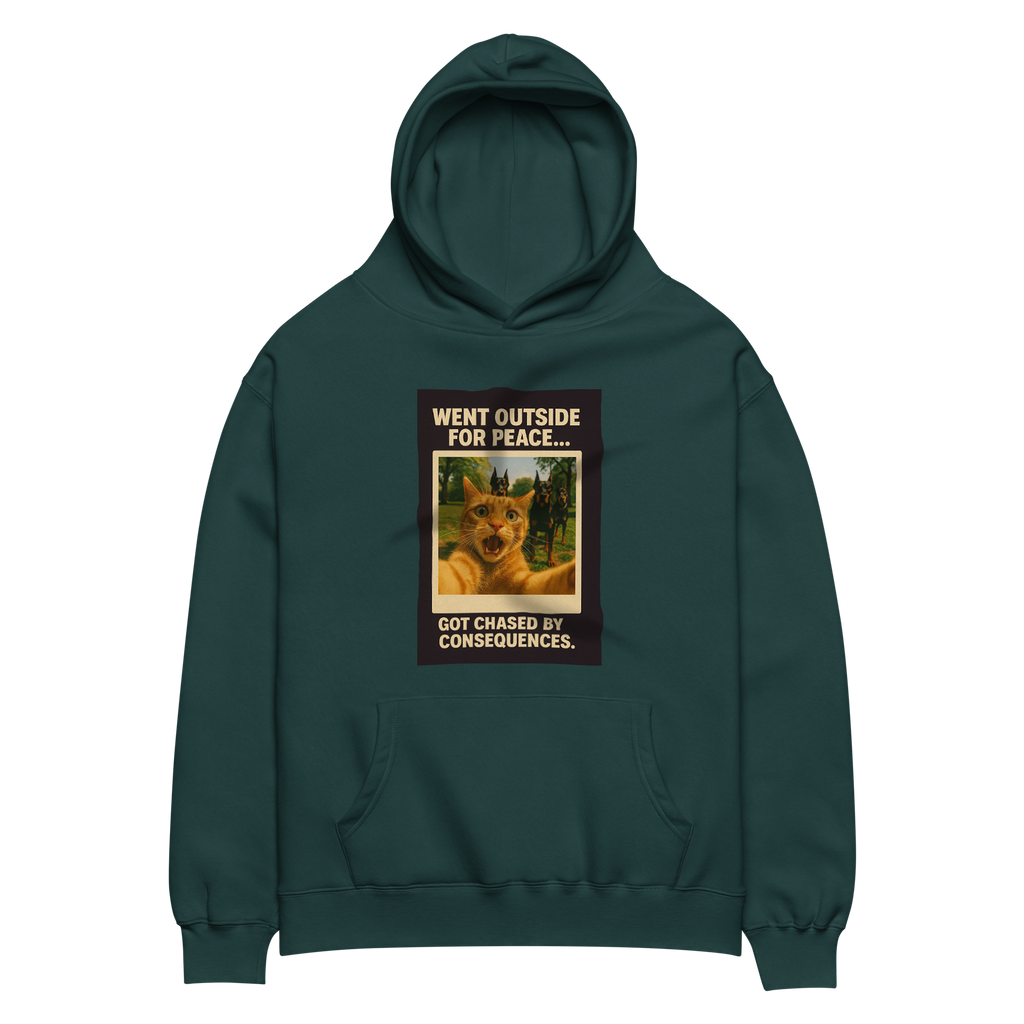 "WENT OUTSIDE FOR PEACE..."  • Oversized Hoodie