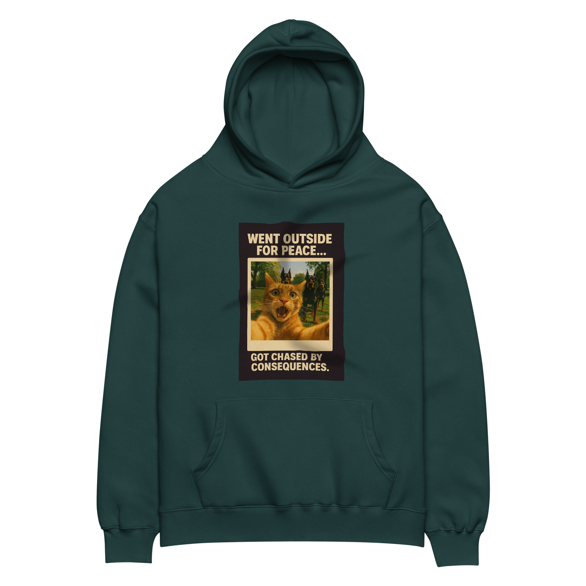 "WENT OUTSIDE FOR PEACE..."  • Oversized Hoodie