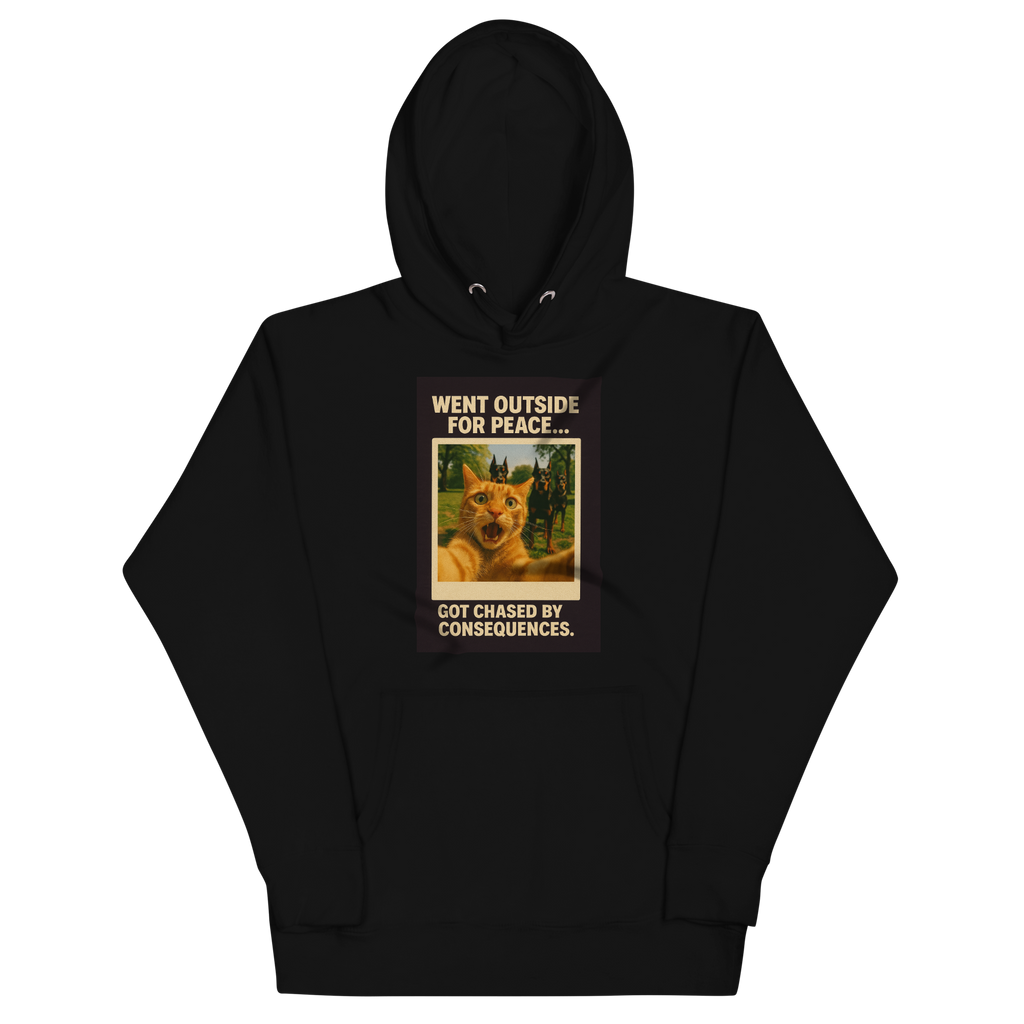 "WENT OUTSIDE FOR PEACE" • Premium Hoodie