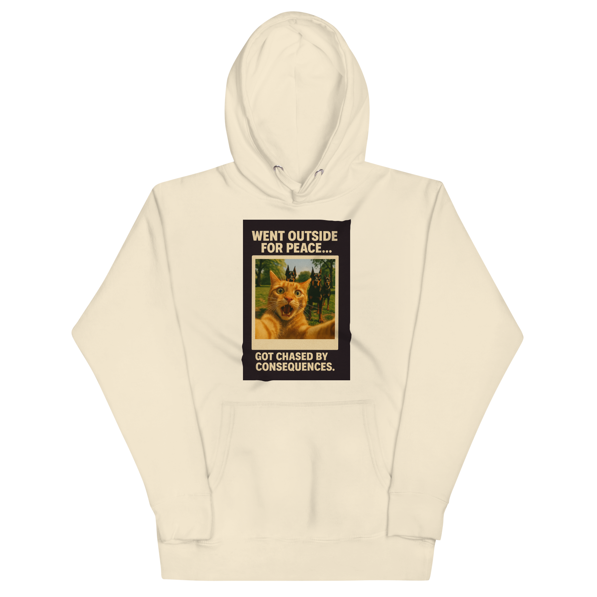 "WENT OUTSIDE FOR PEACE" • Premium Hoodie