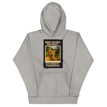 "WENT OUTSIDE FOR PEACE" • Premium Hoodie