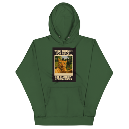 "WENT OUTSIDE FOR PEACE" • Premium Hoodie