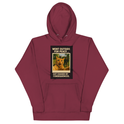 "WENT OUTSIDE FOR PEACE" • Premium Hoodie