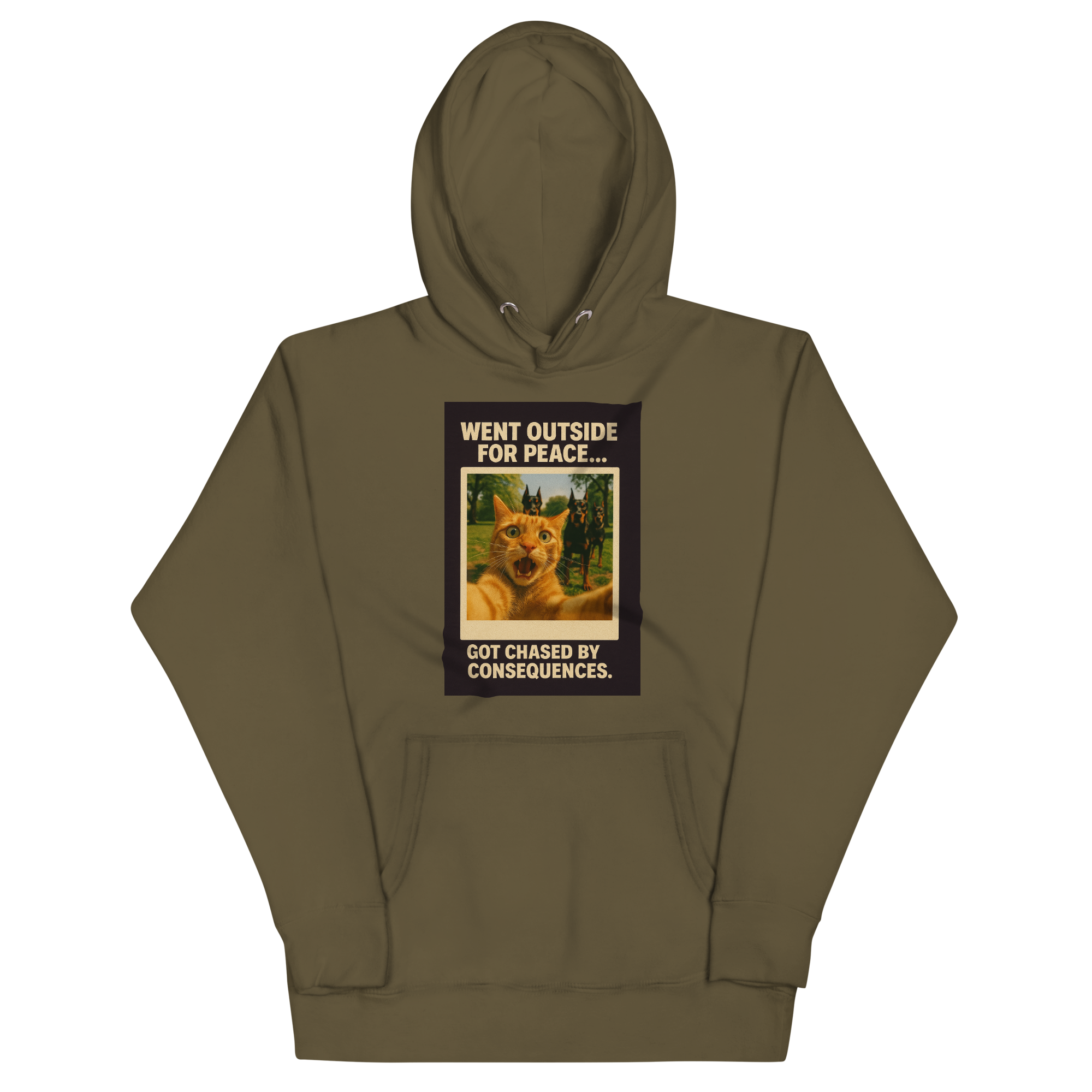 "WENT OUTSIDE FOR PEACE" • Premium Hoodie