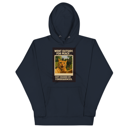 "WENT OUTSIDE FOR PEACE" • Premium Hoodie