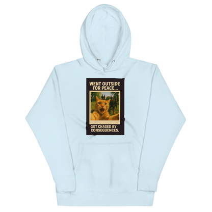 "WENT OUTSIDE FOR PEACE" • Premium Hoodie