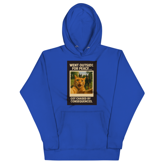 "WENT OUTSIDE FOR PEACE" • Premium Hoodie