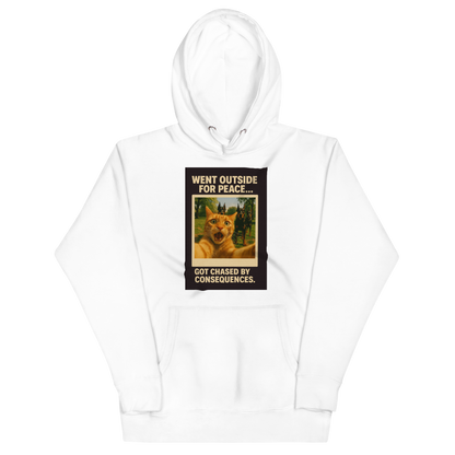 "WENT OUTSIDE FOR PEACE" • Premium Hoodie