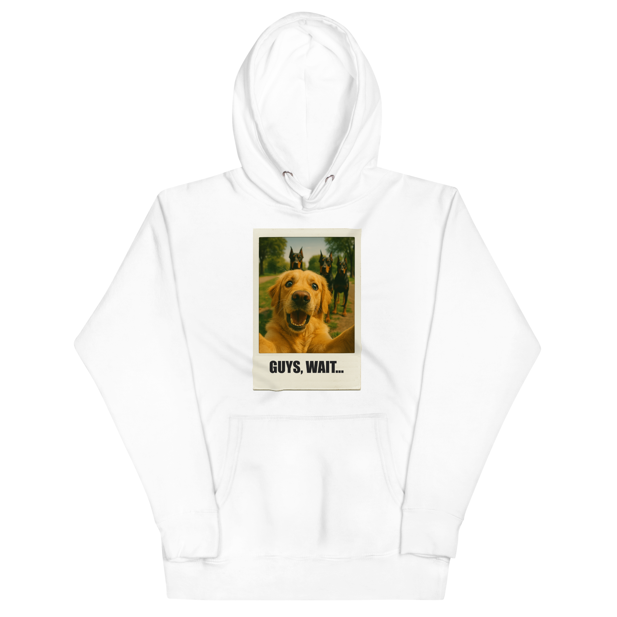 "GUYS, WAIT..." • Premium Hoodie