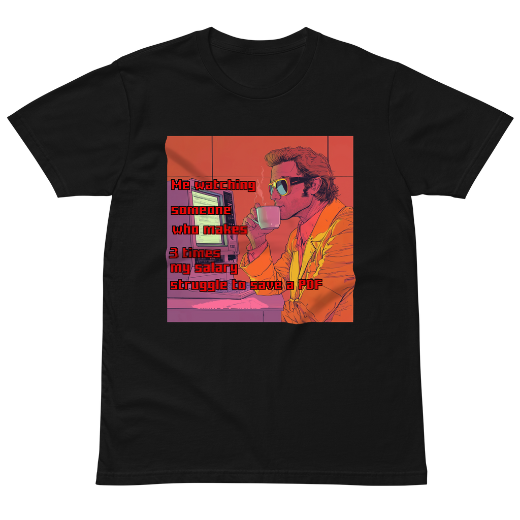 "ME WATCHING SOMEONE WHO MAKES 3 TIMES MY SALARY, " • Premium T-shirt