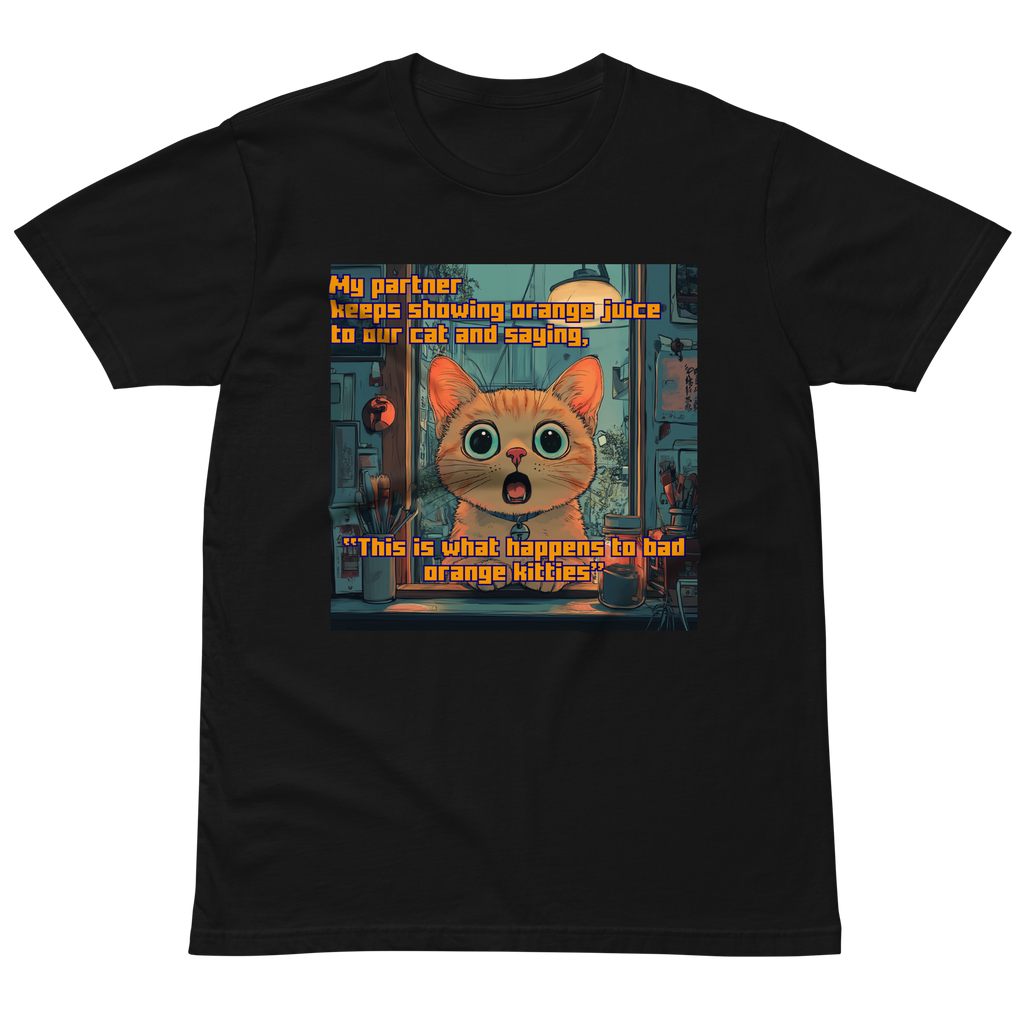 "...THIS IS WHAT HAPPENS TO BAD ORANGE KITTIES" • Premium T-shirt