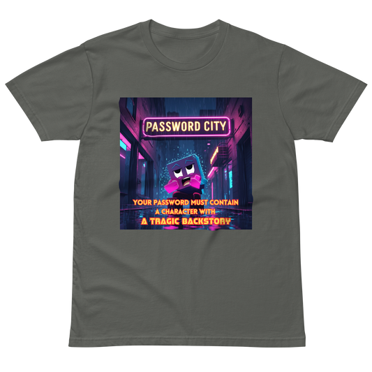"YOUR PASSWORD MUST CONTAIN..." • Premium T-shirt