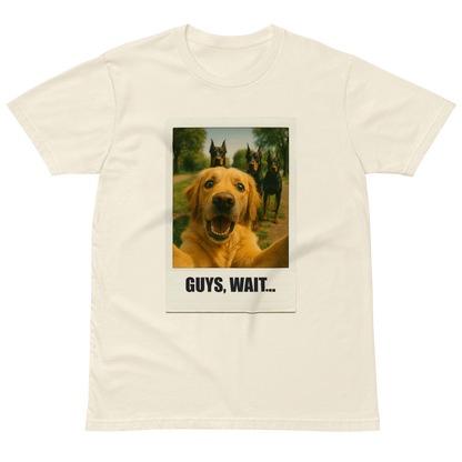 "GUYS, WAIT..." • Premium T-shirt
