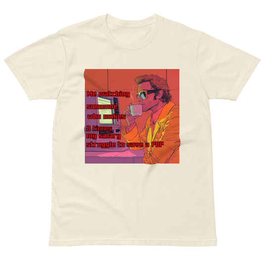 "ME WATCHING SOMEONE WHO MAKES 3 TIMES MY SALARY, " • Premium T-shirt