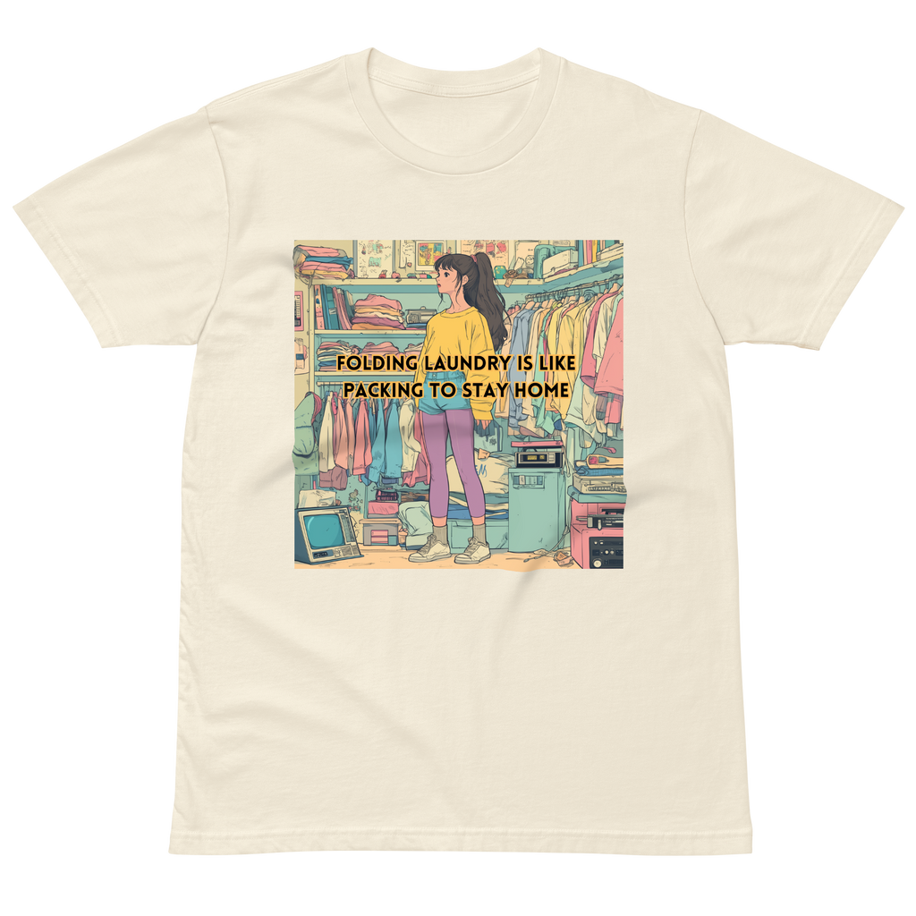 "FOLDING LAUNDRY IS LIKE PACKING TO STAY HOME" • Premium T-shirt